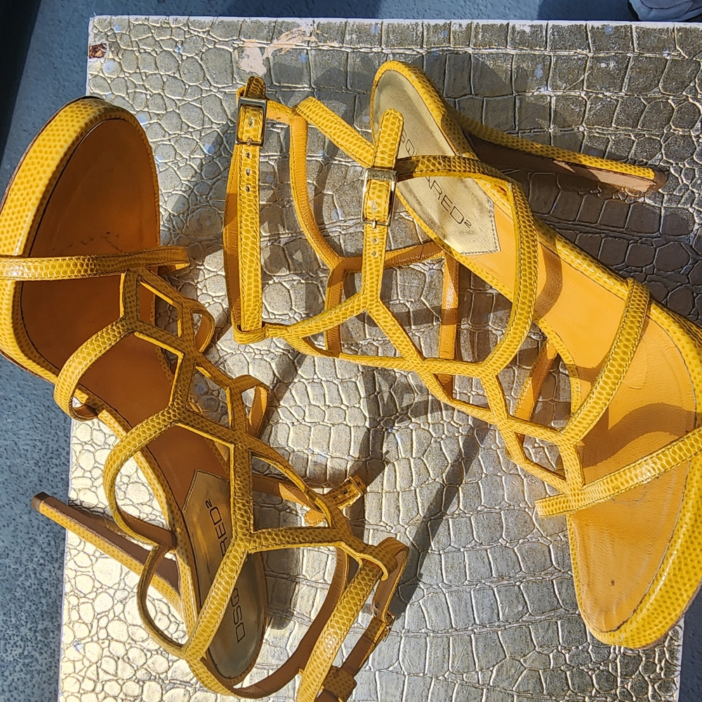 Yellow Strappy Women's Heels